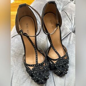 Nine West Black Studded Heels
